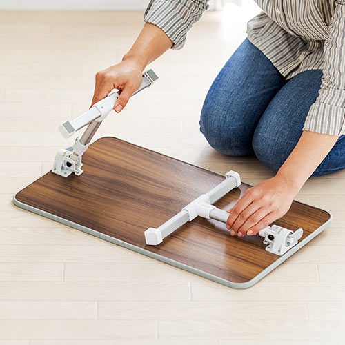 【アウトレット】折りたたみデスク ノートパソコンデスク 高さ調整 角度調整対応 木目調 幅60cm