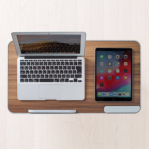 【アウトレット】折りたたみデスク ノートパソコンデスク 高さ調整 角度調整対応 木目調 幅60cm