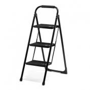 【アウトレット】脚立 踏み台 折りたたみ 滑り止め付き 持ち手付き 手すり付き 3段 黒