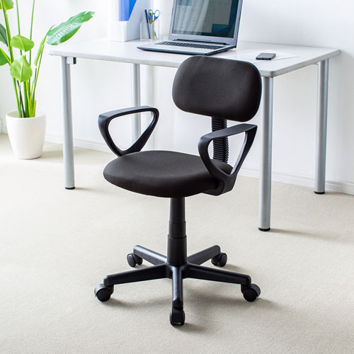 【アウトレット】オフィスチェア 肘付き ブラック