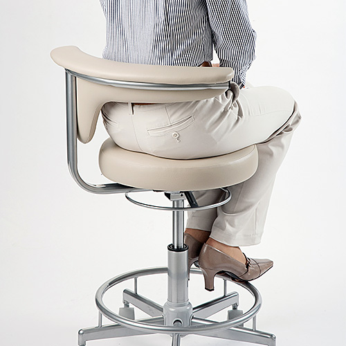 【アウトレット】2WAY メディカルチェア ビニールレザー張り ベージュ