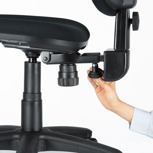 【アウトレット】オフィスチェア 背もたれ上下左右調整 簡単組立 ロッキング ブラック