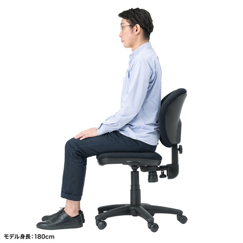 【アウトレット】オフィスチェア 背もたれ上下左右調整 簡単組立 ロッキング ブラック