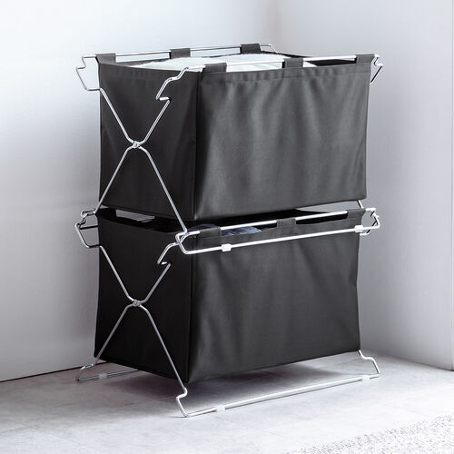 【アウトレット】折りたたみ荷物入れ Lサイズ ブラウン スタッキング可能