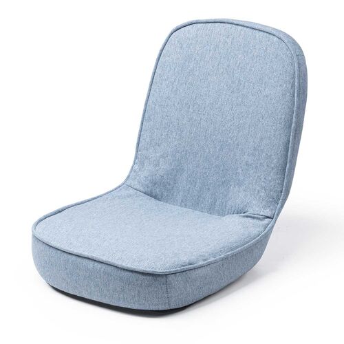 【アウトレット】コンパクト 折りたたみ座椅子 6段階リクライニング ファブリック生地 ブルー