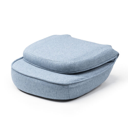 【アウトレット】コンパクト 折りたたみ座椅子 6段階リクライニング ファブリック生地 ブルー