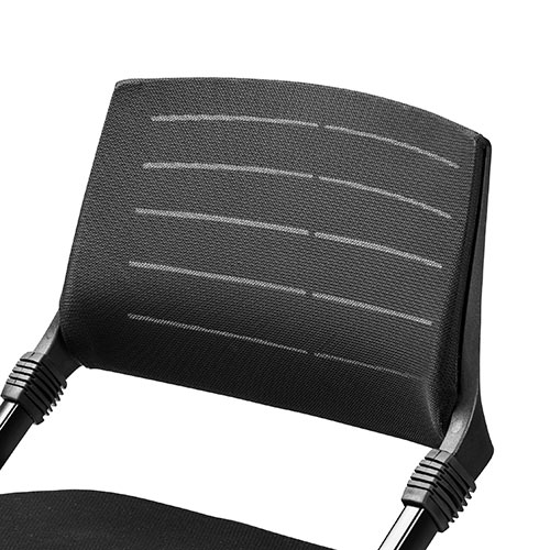 【アウトレット】折りたたみ ミーティングチェア キャスター付 水平スタッキング メッシュ製 背もたれチルト機能 2脚セット ブラック