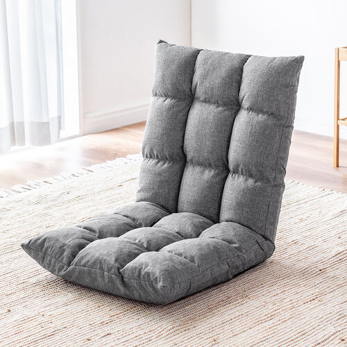 【アウトレット】座椅子 ふわふわ コンパクト 日本メーカー向陽技研製42段ギア 低反発ウレタン ファブリック調 グレー