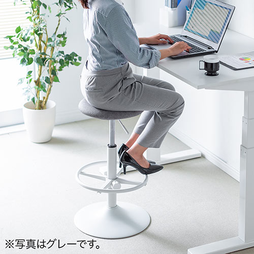 ハイチェア バーチェア カウンターチェア 上下昇降デスク スタンディングデスク 高さ調整可能足置き 座面高さ62cm 77cm ガス圧昇降式 360 回転 ベージュ Yk Snch031w イス王国