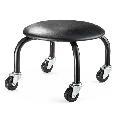 低作業椅子(工場・自転車・バイク・自動車・メンテナンス・耐荷重100kg・ブラック)