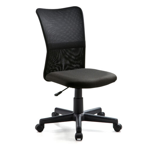 メッシュチェア 肘掛けなし ブラック