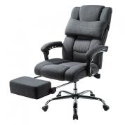  【寝れる椅子】リクライニングチェア（オットマン付・ファブリック・布張り・ヘッドレスト・ランバーサポート・無段階約160°リクライニング） YK-SNC121