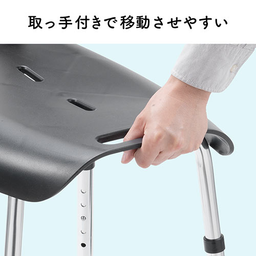 風呂椅子(バスチェア・シャワーチェア・大きめ・高め・ 立ち座りしやすい・耐荷重120kg・ホワイト)