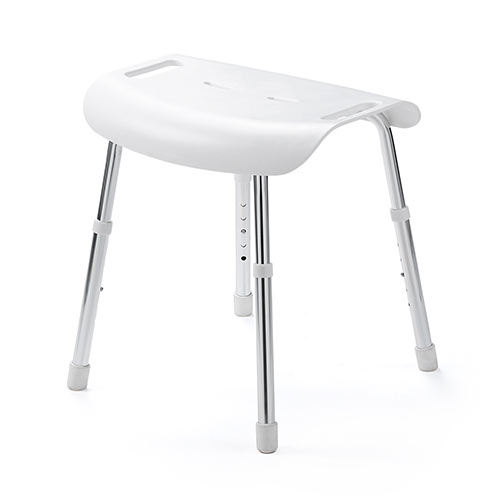 風呂椅子(バスチェア・シャワーチェア・大きめ・高め・ 立ち座りしやすい・耐荷重120kg・ホワイト)