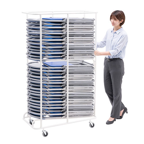 キャスター付き折り畳み椅子 アウトレット】パイプ椅子・折りたたみ椅子用 収納台車 チェアポーター