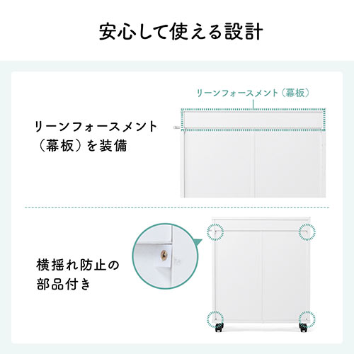 【アウトレット】すきま収納ラック キャスター付き 幅20cm 奥行き55cm 押入れ収納 マルチワゴン ホワイト