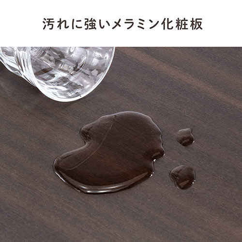 【アウトレット】折りたたみデスク キャスター付き ブラウン