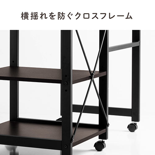 【アウトレット】折りたたみデスク キャスター付き ブラウン