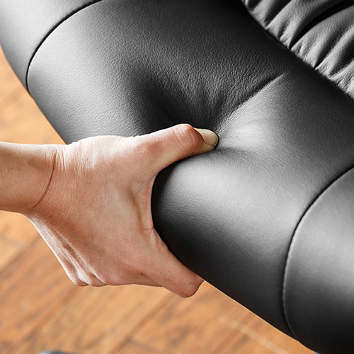 【アウトレット】オットマン ストッパー付きキャスター仕様 PUレザー ブラック 