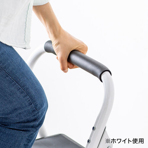 【アウトレット】脚立 踏み台 折りたたみ 滑り止め付き 持ち手付き 手すり付き 2段 黒
