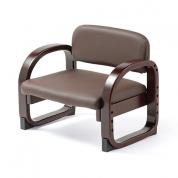 高座椅子 ロータイプ 高さ調整 肘掛け レザー 茶色 和室 座敷 YK-CHSN02BR