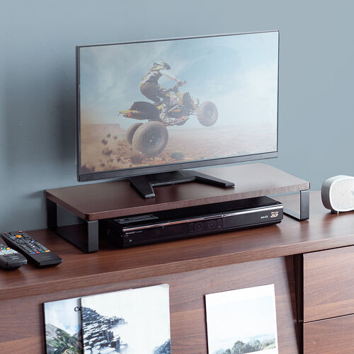 【アウトレット】モニター台 机上台 幅60cm モニター下収納 木製 ダークブラウン