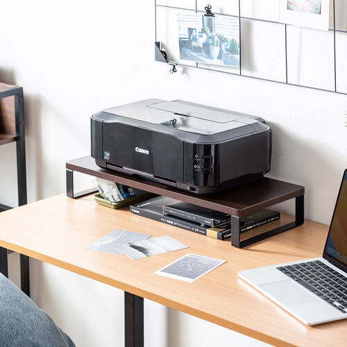 【アウトレット】モニター台 机上台 幅60cm モニター下収納 木製 ダークブラウン