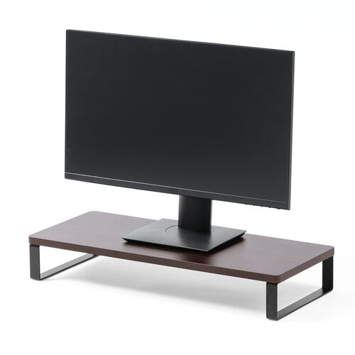 【アウトレット】モニター台 机上台 幅60cm モニター下収納 木製 ダークブラウン