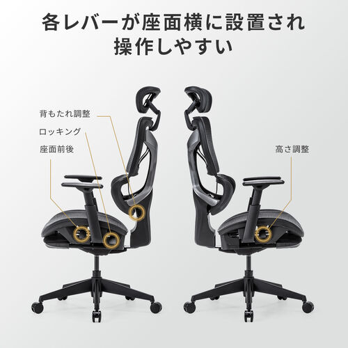 【アウトレット】ワークチェア オットマン内蔵 シンクロロッキング ハイバック アームレスト 座面スライド 上下可動ヘッドレスト ランバーサポート