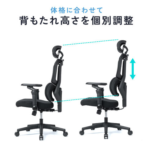 メッシュチェア シンクロロッキング 5Dアームレスト 肘跳ね上げ 3Dゾーンランバーサポート ウレタンキャスター 背もたれ上下昇降