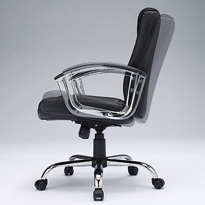 【アウトレット】レザーチェア(スプリットレザー・社長椅子・プレジデントチェア・ローバック・メタルレッグフレーム)