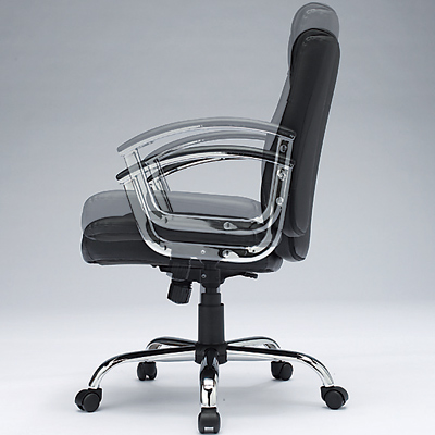 【アウトレット】レザーチェア(スプリットレザー・社長椅子・プレジデントチェア・ローバック・メタルレッグフレーム)