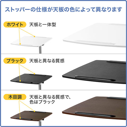 【アウトレット】サイドテーブル 高さ 角度調整機能 キャスターつき ブラック