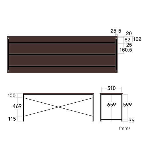 ワークデスク 幅180cm 奥行60cm ホワイト