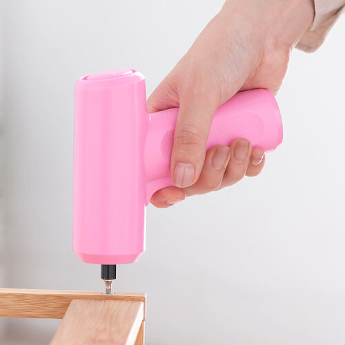 コードレス電動ドライバー 26-in-1 USB Type-C充電式 LED付き 収納ケース付き ピンク