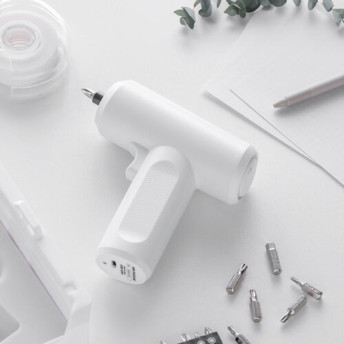 コードレス電動ドライバー 26-in-1 USB Type-C充電式 LED付き 収納ケース付き ホワイト