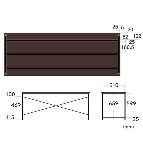 【アウトレット】ワークデスク 幅160cm 奥行60cm ホワイト