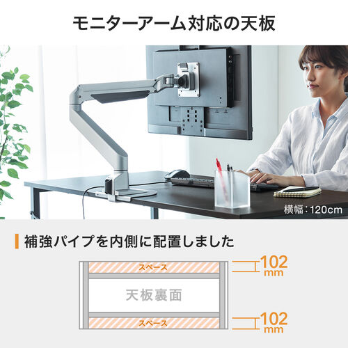 【アウトレット】ワークデスク 幅160cm 奥行60cm ホワイト