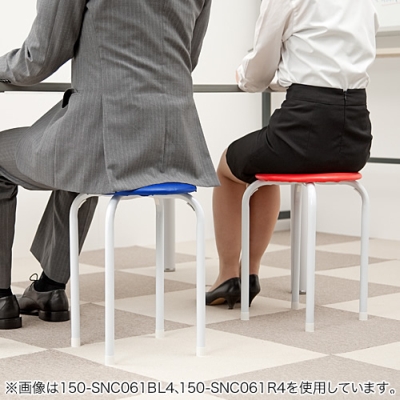 【アウトレット】丸椅子 スツール 4脚セット レッド 