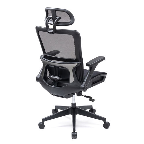 【アウトレット】メッシュチェア(オットマン付き・シンクロロッキング・ロッキング固定・跳ね上げアームレスト・4D・ランバーサポート)【組立サービス対象品】