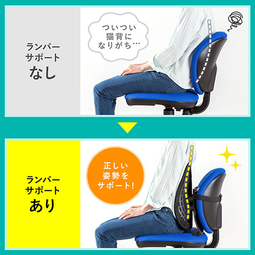 【アウトレット】ランバーサポート 背もたれ 人間工学 姿勢矯正 椅子用