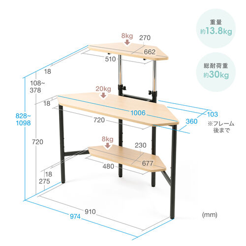 【アウトレット】コーナーデスク コーナーテーブル 角デスク パソコンデスク パソコンラック