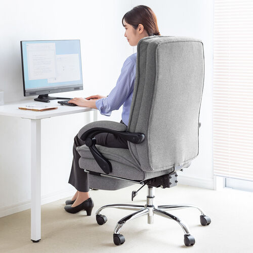 アウトレット】リクライニングチェア オットマン内蔵 布 ファブリック