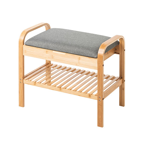 玄関椅子 手すり 収納 棚 クッション スツール 玄関ベンチ 竹製 Yk Ch84 イス王国