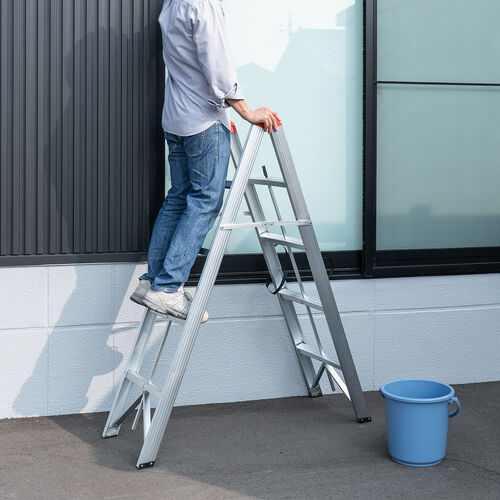 スティック型 脚立 4段 折りたたみ式 アルミ製 耐荷重150kg