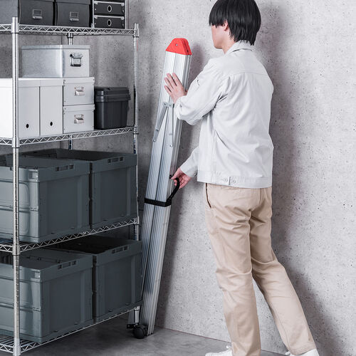 スティック型 脚立 4段 折りたたみ式 アルミ製 耐荷重150kg