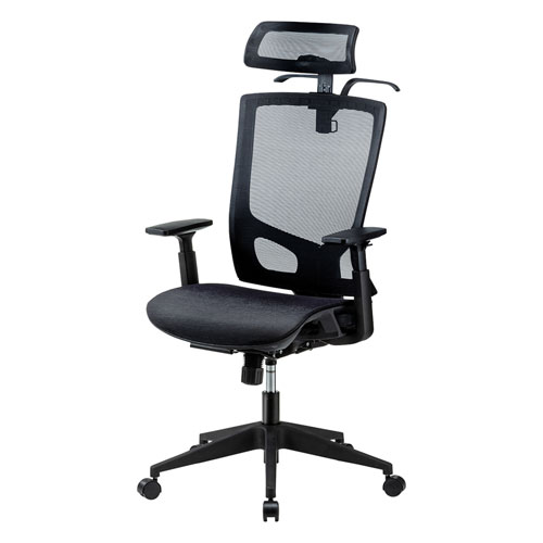 【アウトレット】メッシュチェア(オフィスチェア・ハイバック・ロッキング機能・ハンガー付き・荷物フック)