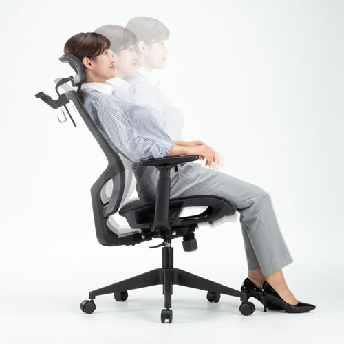 【アウトレット】メッシュチェア(オフィスチェア・ハイバック・ロッキング機能・ハンガー付き・荷物フック)