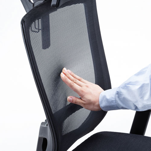 【アウトレット】メッシュチェア(オフィスチェア・ハイバック・ロッキング機能・ハンガー付き・荷物フック)