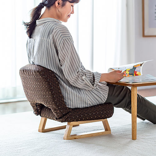 【アウトレット】座敷椅子 ブラウン